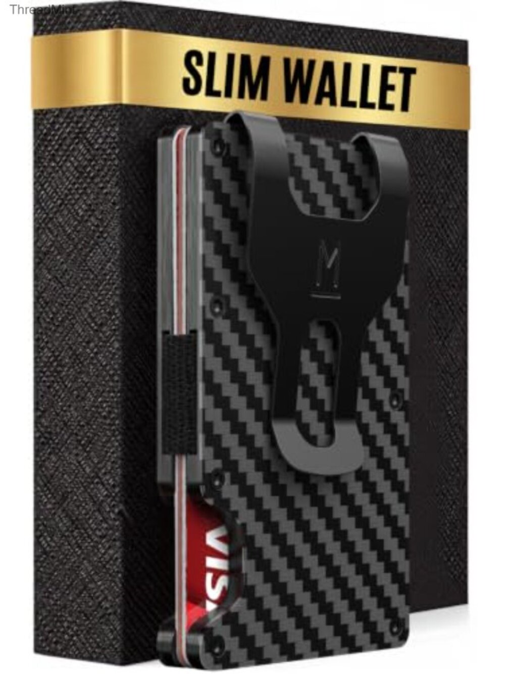 Slim Carbon Fiber RFID Money Clip Wallet for Men Minimalist Front Pocket